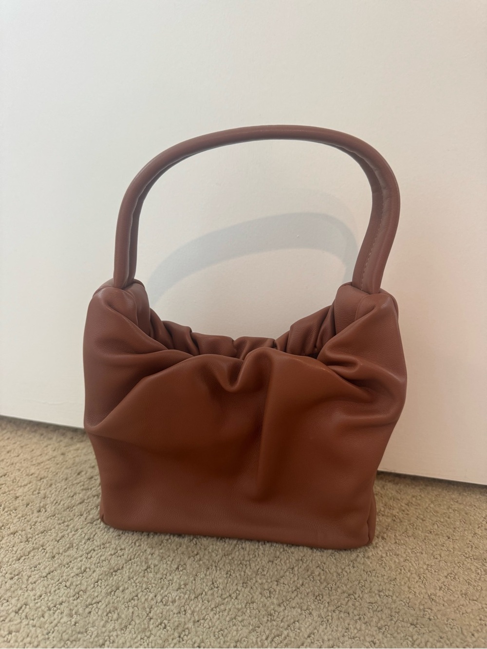STAUD Brown Gathered Shoulder Bag